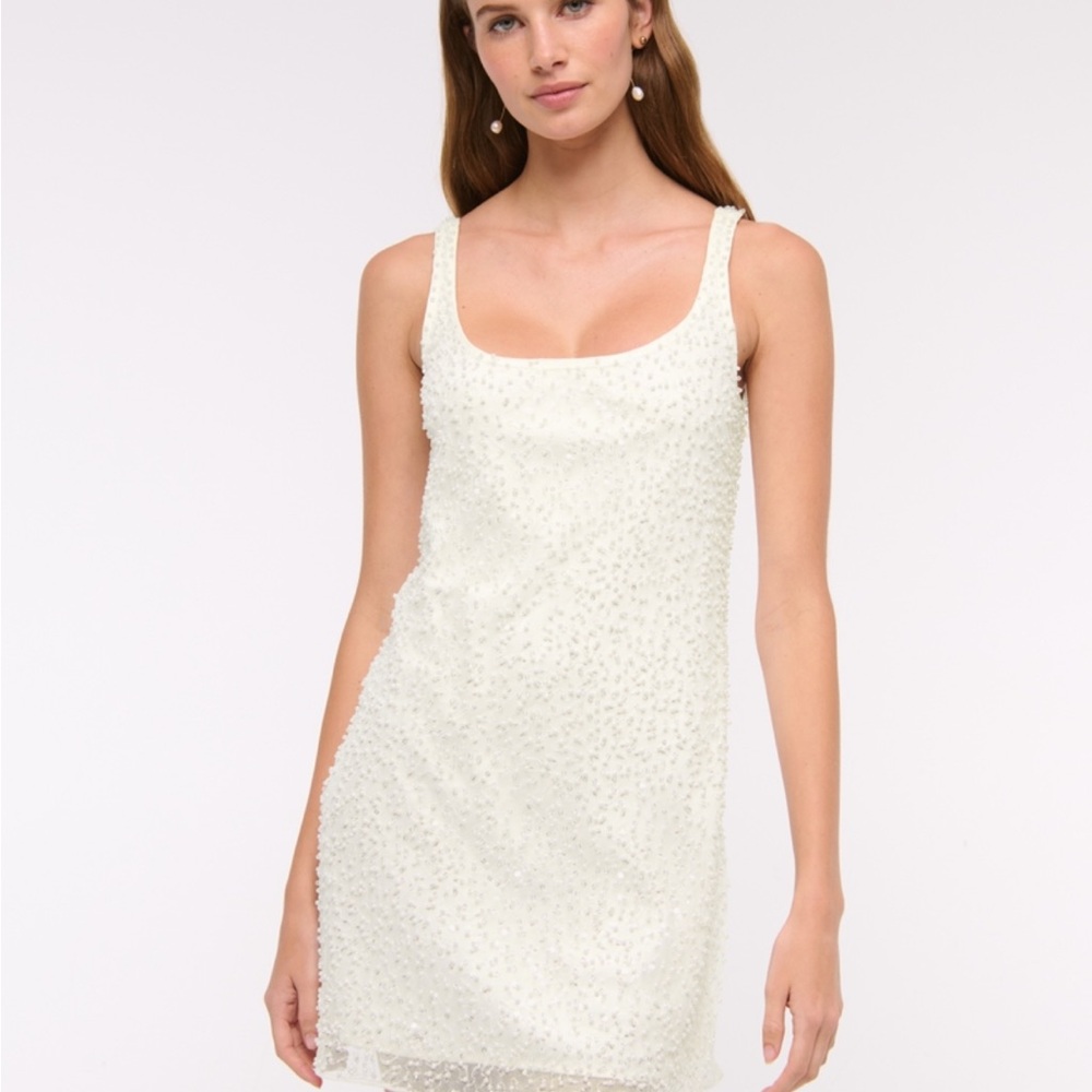 Embellished scoopneck mini Dress